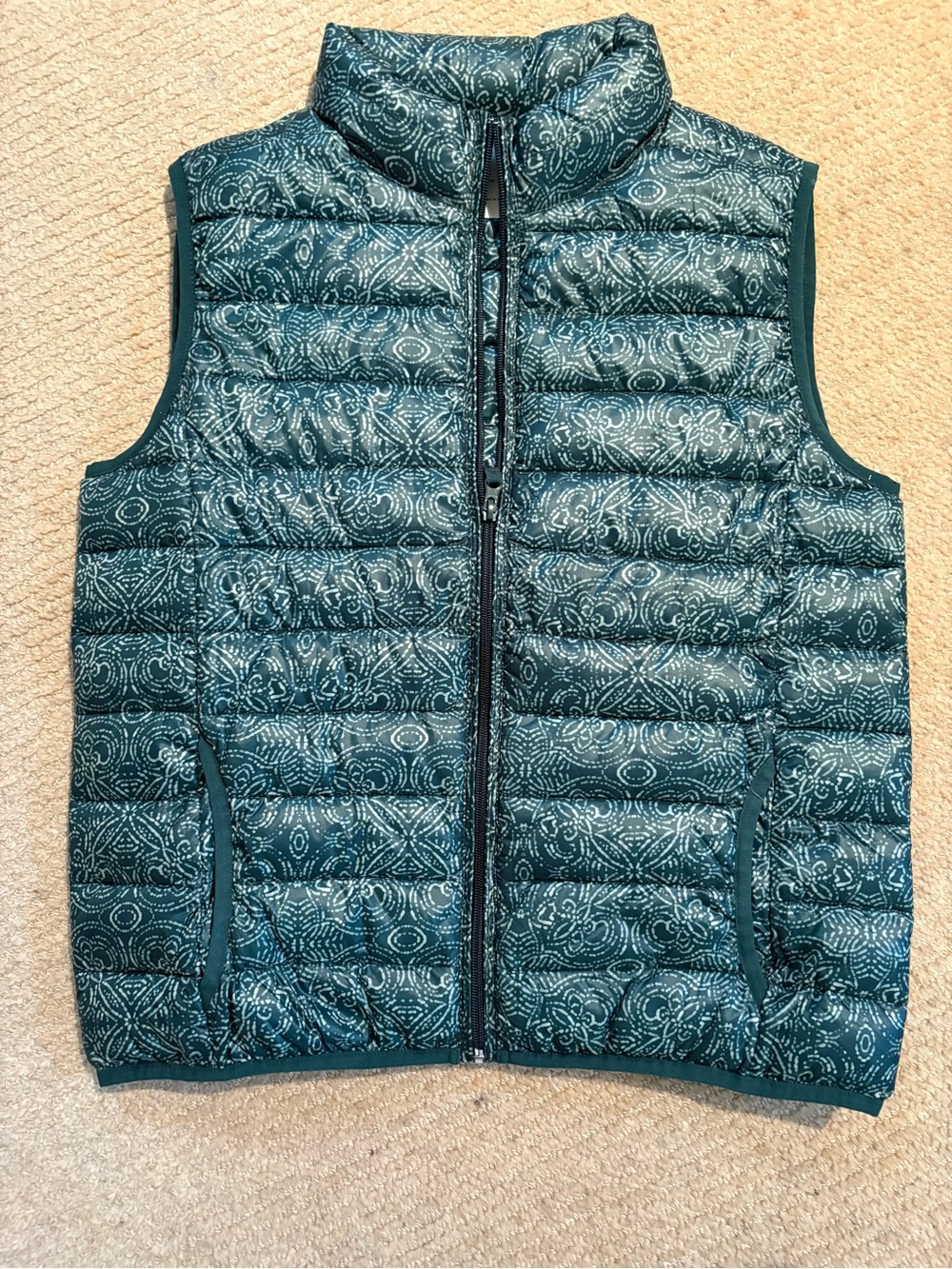Velvet by Graham & Spencer Teal Printed Quilted Vest
